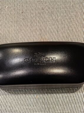 Coach Black Leather Sunglass Case ONLY with Gold Logo inside the case